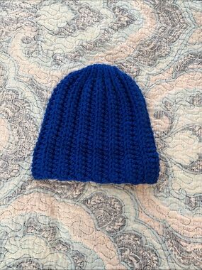Hand Crafted Kids Knit Beanie - Royal Blue